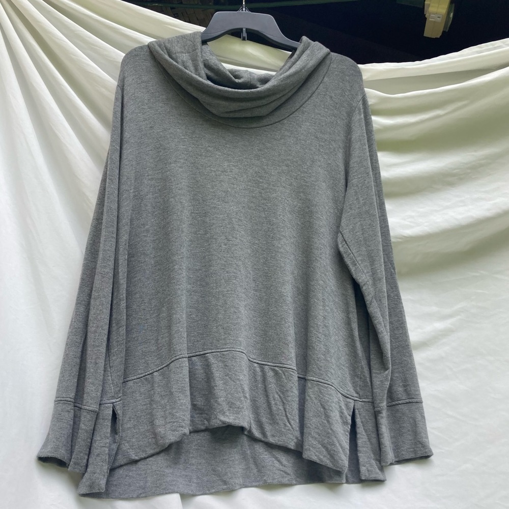 GreenTea Gray Cowl Neck Top